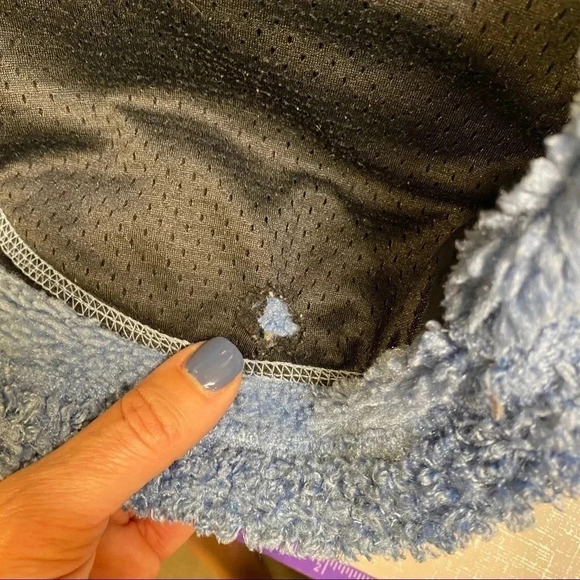 Athleta Blue Teddy Fleece Full Zip Jacket Size Small - Picture 7 of 8